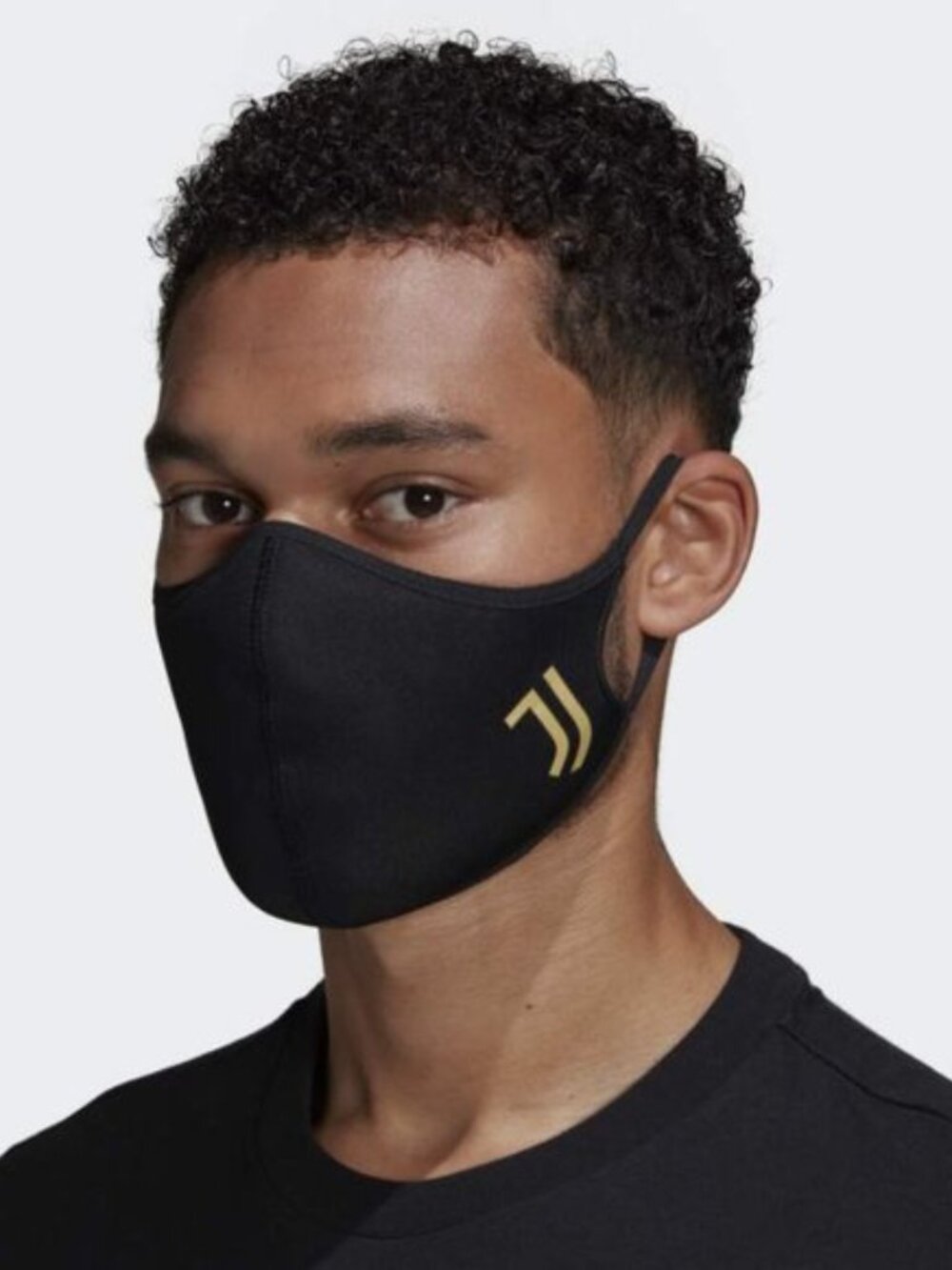 New 3 PCS Adidas Black & Gold Juventus Non-Medical Reusable Face Mask Size M/L